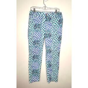 Lilly Pulitzer Kelly Skinny Ankle Pants Sz 6 Pineapple print Resort Vacation